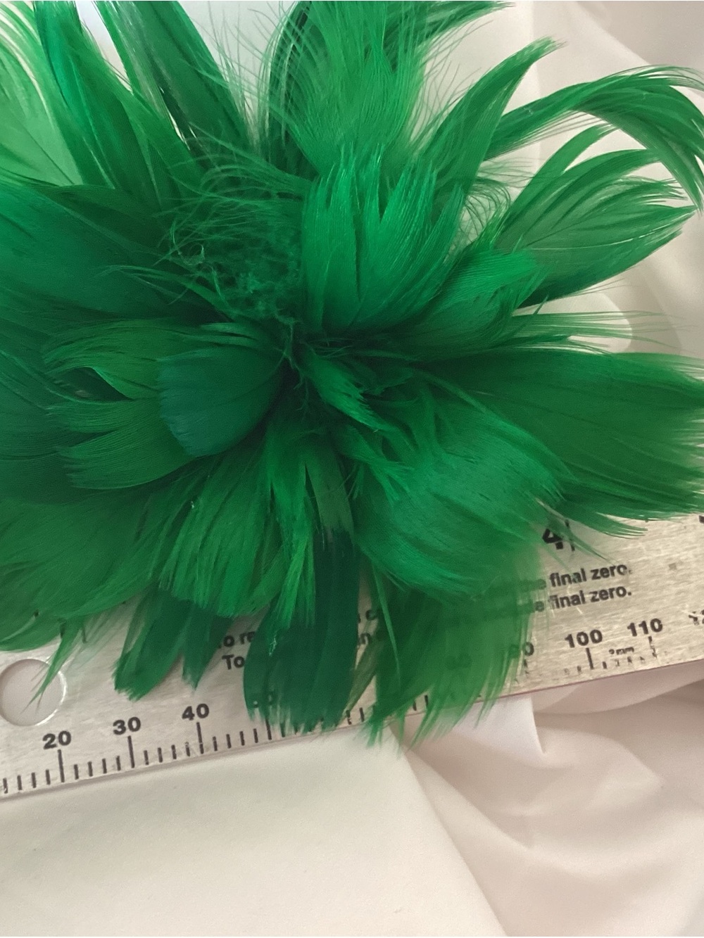 Green Feather Fascinator Hair Clip. Handmade in the USA. - Picture 5 of 6